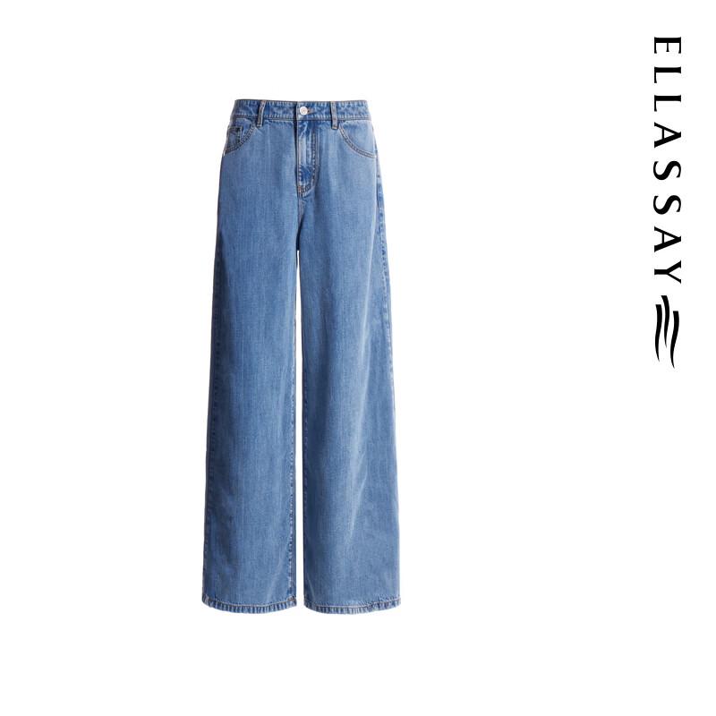 ELLASSAY Women's Tencel Bow Wide-Leg Jeans
