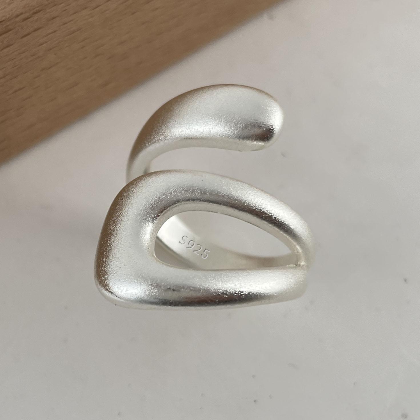 

925 Sterling Silver Rings for Women Couple Minimalist Handmade Simple Hollow Gold RingJewelry Gift Prevent Allergy resizable