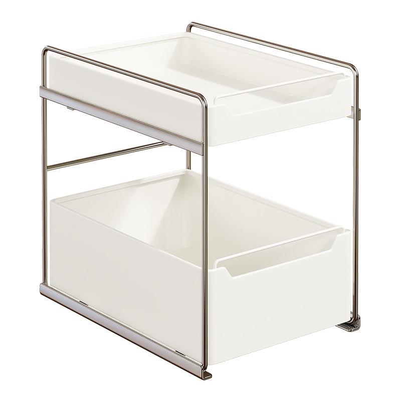 Estante para Fregadero de Cocina Multifuncional con Cestas Extraíbles y Almacenamiento para Especias