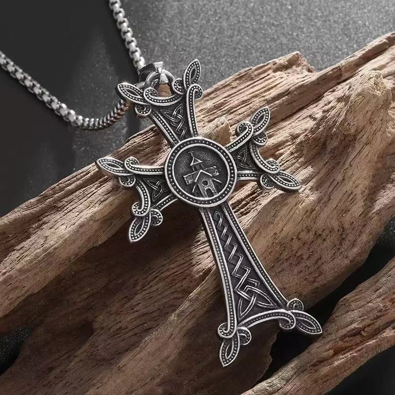 Мужское модное ожерелье с подвеской в виде креста 50CM(Necklace Size)