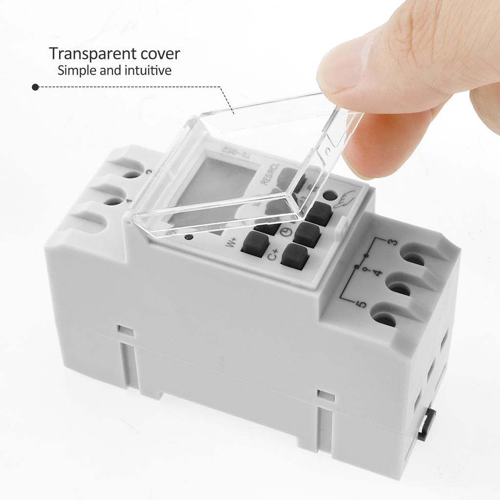 Digital Timer PC Programmable Time Relay Switch with LCD Display Weekly Timer Switch Timer Intelligent Timing Function