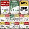 Tour de France Kovová cedule Cyklistická plaketa Paves Du Paris Roubaix Col du Galibier Col de Sarenne Alpe d'Huez Mont Ventoux Glandon