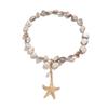 Retro Starfish White Shell Conch Pendant Necklace Women Simple Creative Colorful Stones Hand Woven beach Jewelry Girls