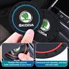 KEOW9 2pcs Silicone Car Coaster Water Cup Bottle Holder Mat Anti-Slip Pad For Skoda Fabia 1 2 Octavia a7 RS Superb Rapid Yeti Karoq
