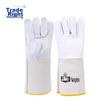 Leather Welding Gloves 1 Pair, Soft Leather Heat-Resistant Wear-Resistant Welding Protective Work Gloves with Extended Canvas Cuffs [Genuine Product]