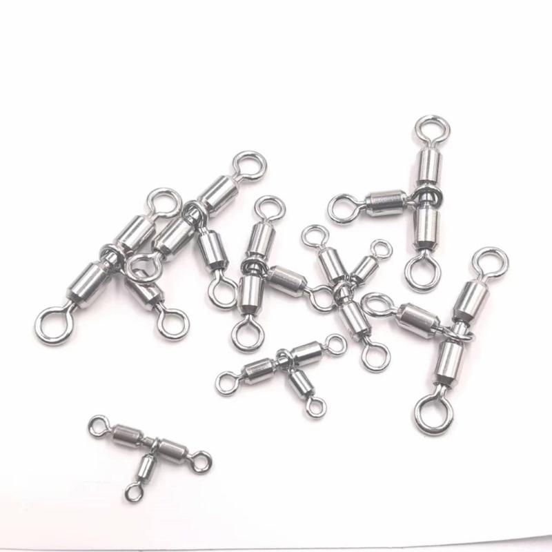 Crossline Swivels Saltwater Fishing Rolling Swivels Fishing Rig Line Connector Fishing Tackle 3 Way Swivels Rotating