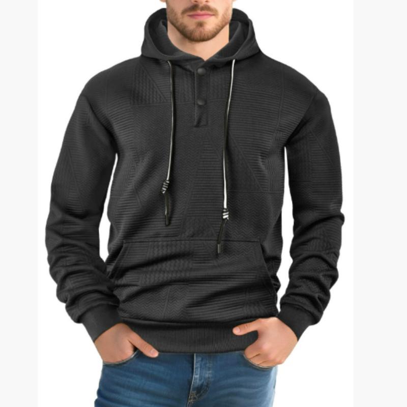 Pulover de primăvară și toamnă, culoare uni, casual, sport, larg, la modă, cu mâneci lungi și glugă, pentru bărbați