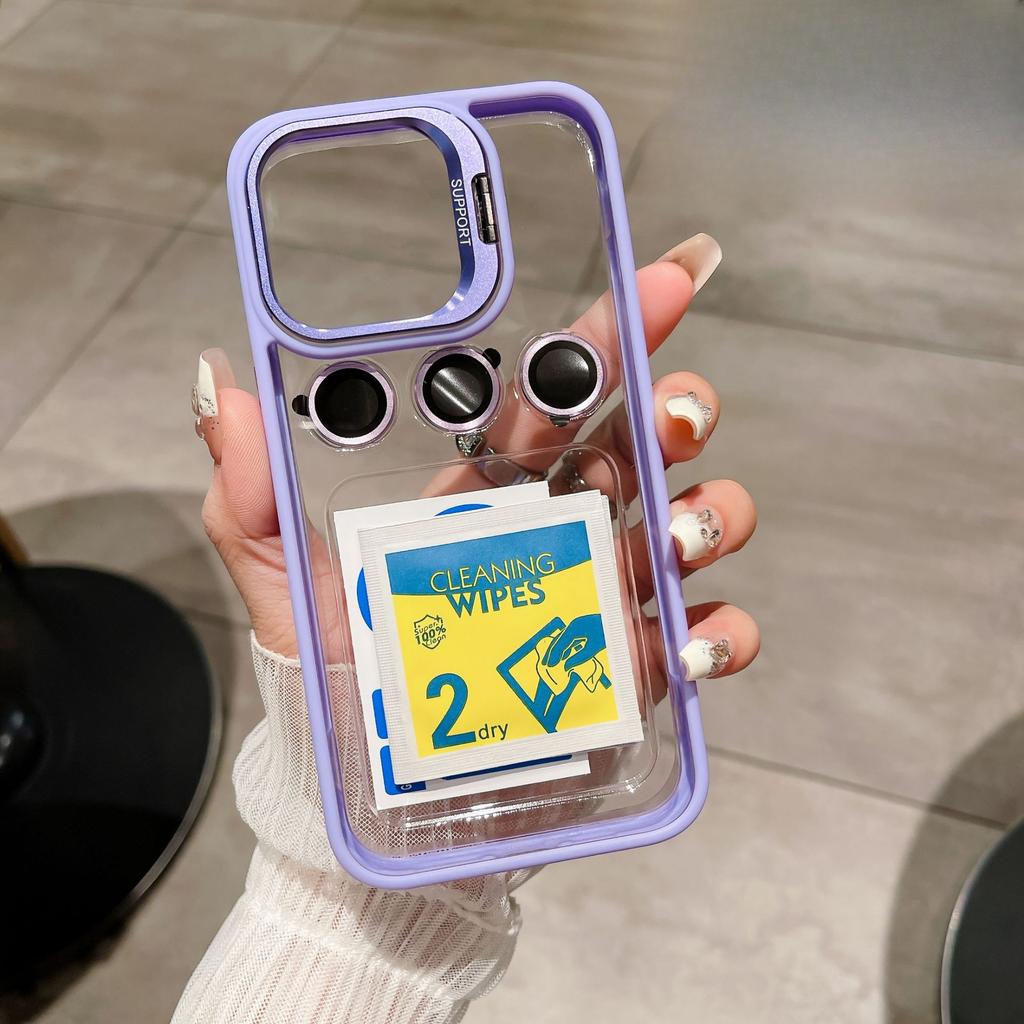 Applicable To IPhone15 Promax Mobile Phone Case Anti-fall Lens Film Apple 16 Protective Case 14 Invisible Bracket