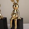 Light Luxury Sitting Posture Long Ear Rabbit Ornaments Ceramic Electroplating Craft Wine Cabinet TV Cabinet Home Decoration Decoration Decoration