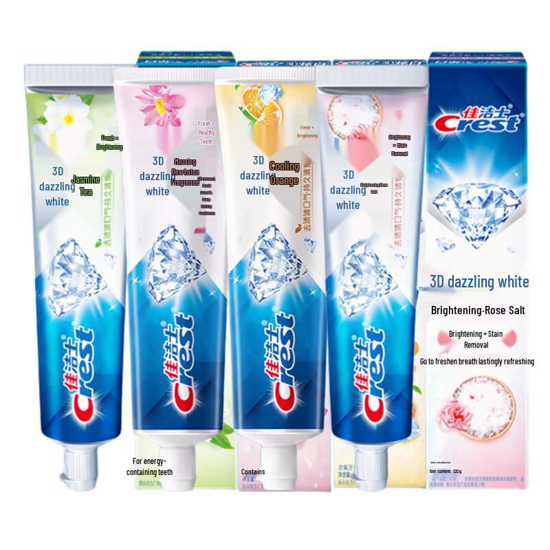 Crest 3D White Whitening Toothpaste Multi-Flavor 4-Pack