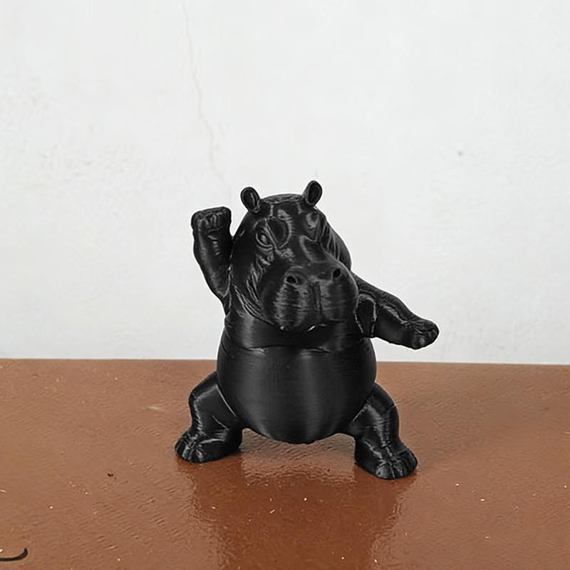 1Pcs Hippopotamus Figurine 3D Printing Yoga Hippopotamus Statue Multiple Styles Hippopotamus Decorative Ornament