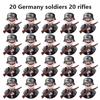 20Pcs/Set WW2 Military Soldier Array Soviet US UK France Japan Canada Italy China Building Blocks Action Figure Bricks Kids Toy