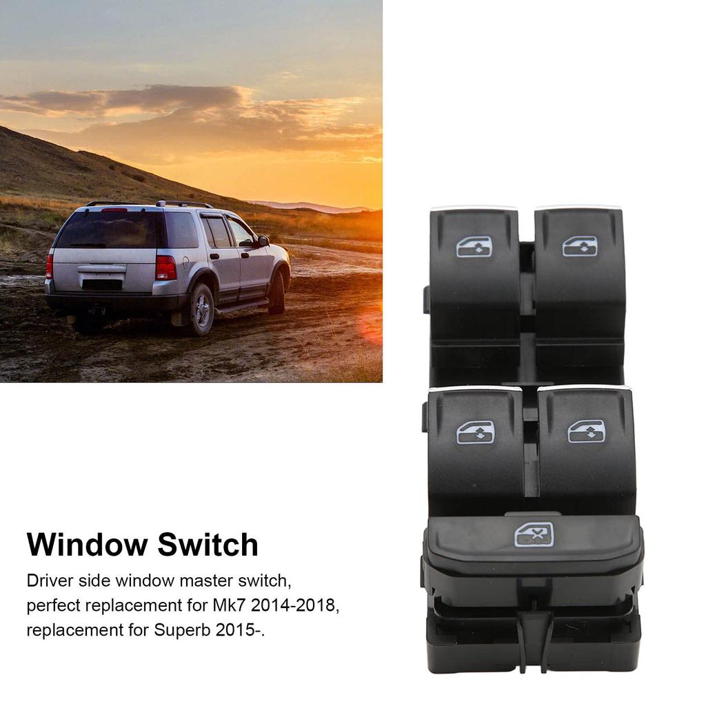 Driver Side Power Master Window Switch for Mk7 2014-2018, Variant 2014-2018, B8 2015- Replacement OE 5GG959857A 5G0959857C 5G0959857E