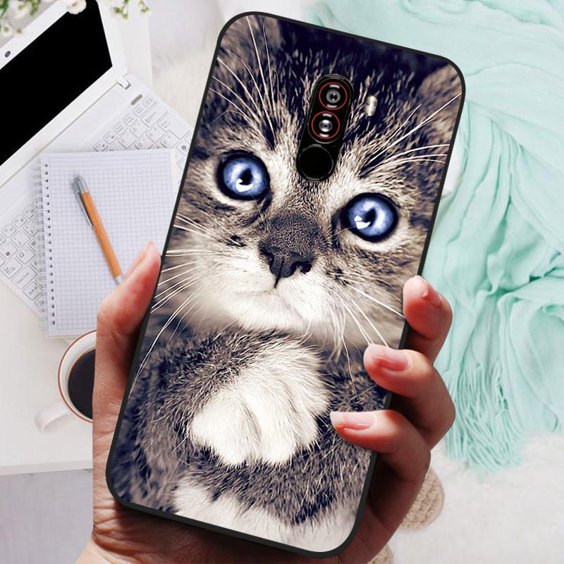 For xiaomi mi pocophone f1 Cases Cat Painted Soft TPU Silicone Phone Cover For xiaomi poco F1 Case PocofoneF1 Case Coque Etui