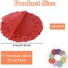 Grevosea 180 Pcs Paper Doilies, 3.5 Inch Round Lace Colored Paper Doilies, 9 Colors Oil-Absorbing Papers Placemats for Crafts Weddings Parties and