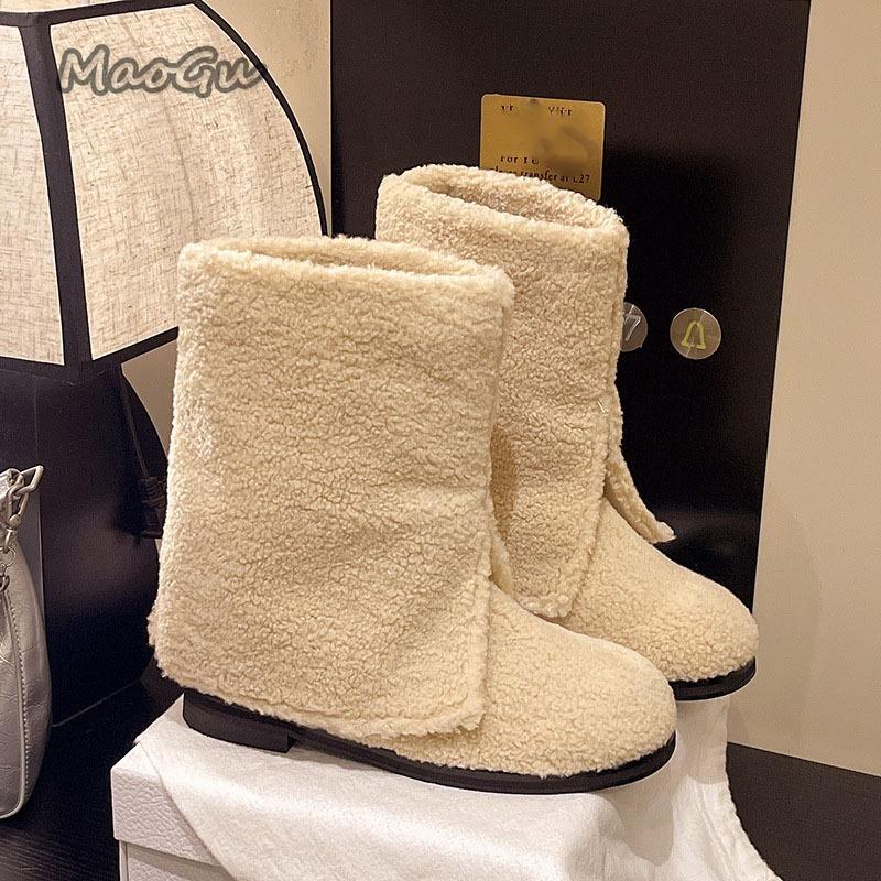 

Коричневые зимние ботинки средней высоты для женщин Осень Зима Теплые на меху Удобные без шнуровки Повседневная мода Короткие ботинки Размер 35-40 35 бежевый