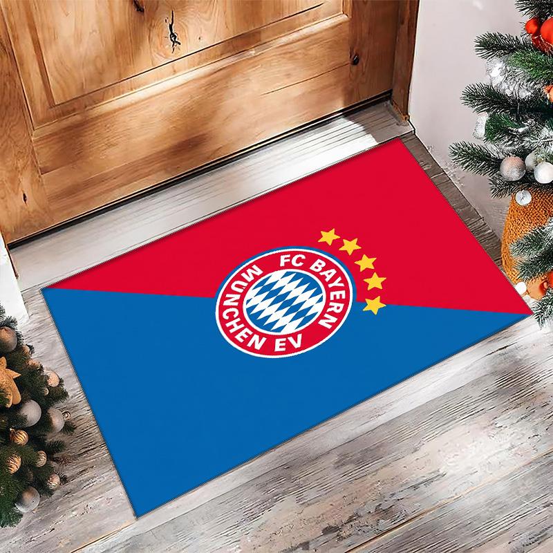 Alfombra Suave de Área con Patrón de Fútbol del Bayern de Múnich, Alfombra de Suelo Interior Antideslizante, Esterilla Decorativa Deportiva para Dormitorio