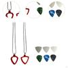 Collana Porta Plettri per Chitarra, Ciondolo Plettro per Chitarra, Custodia per Plettri a Doppia Faccia per