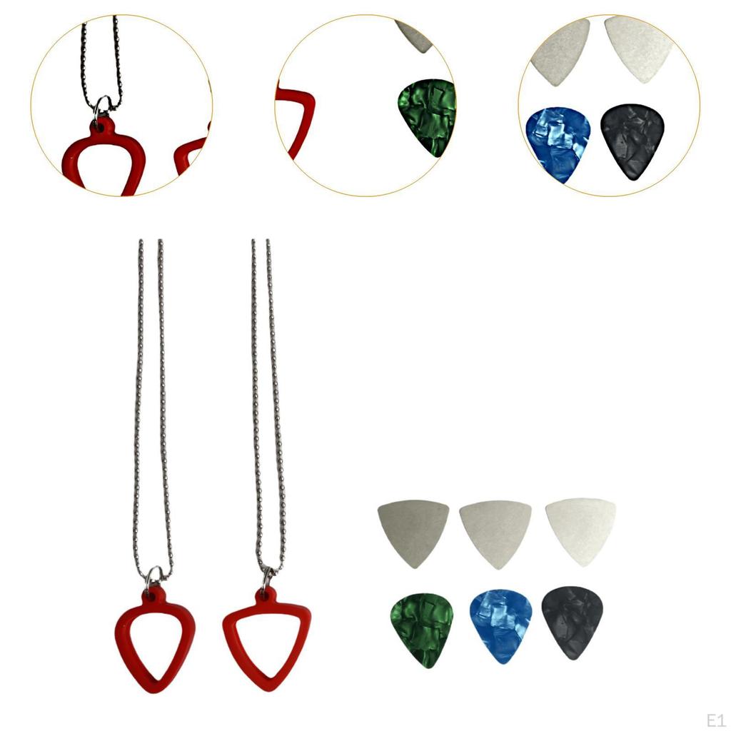 Collana Porta Plettri per Chitarra, Ciondolo Plettro per Chitarra, Custodia per Plettri a Doppia Faccia per