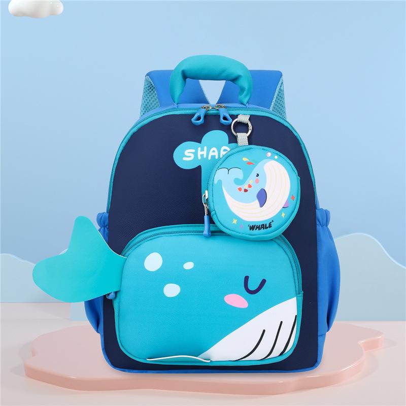 Schoolbag Cartoon Dinosaur Whale Kindergarten School Bag Children's Backpack Cute and Lightweight Boys and Girls School Backpack New