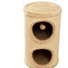 Compact Cat Tree & Bed with Enclosed Two-Layer Design, Scratching Board, Sisal Barrel - All-Season