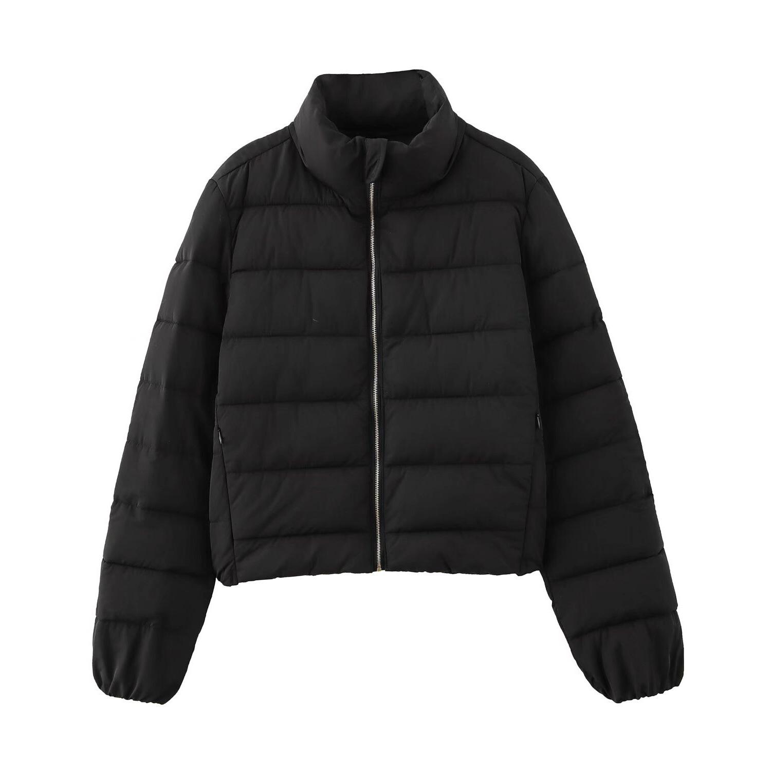 

TAOP&ZA Women s Early Spring Stand-up Collar Cotton Jacket Small
