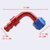 Universal AN4~AN20 Aluminum Oil Fuel Fitting Female Swivel To Push Lock Hose End Adaptor Kit Rubber Tube 90°