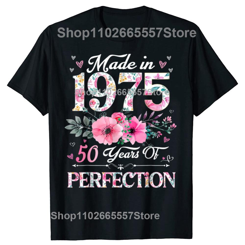 50th Birthday Gifts Men Women 50 Years Old Vintage 1975 T-ShirtWomen Men Clothing Streetwear Graphic T Shirts Harajuku