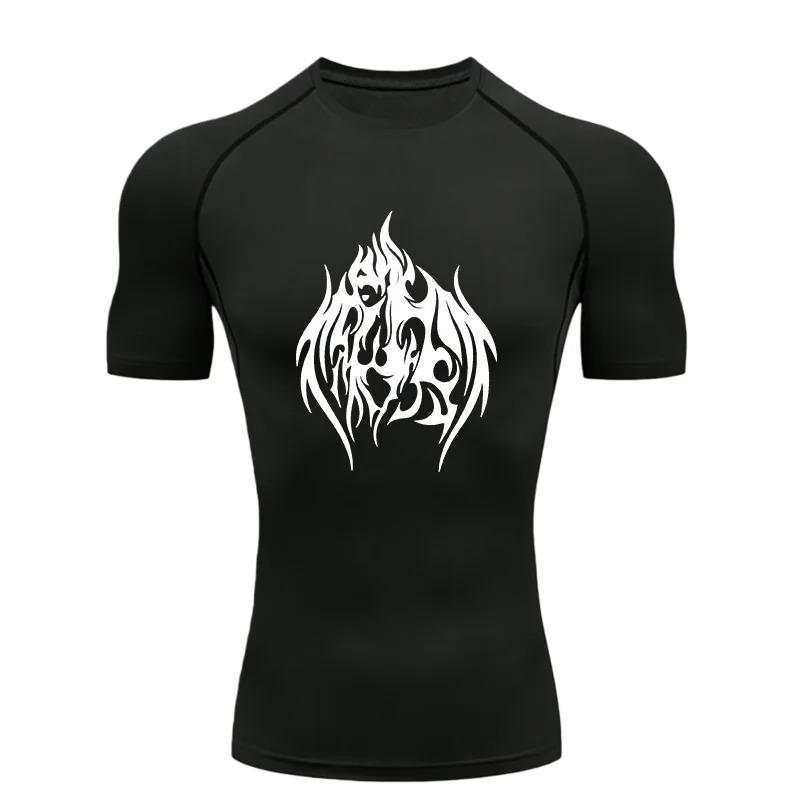 Men's Sports T-shirt Training Fitness Summer Compression Workout Quick Drying Gym Jogging Moisture-Wicking Breathable Slim Fit