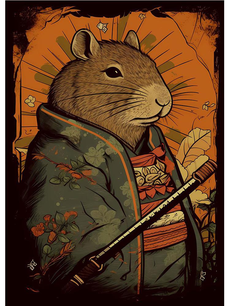Cute Space Astronaut Capybara Portrait Poster Print Canvas Painting Funny Animal Wall Art For Kid Bedroom Home Decoration