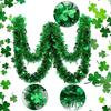 St Patricks Day Party Green Shamrock Decorations Plastic Streamers Wall Garlands and Hanging Clover Ornaments for Events