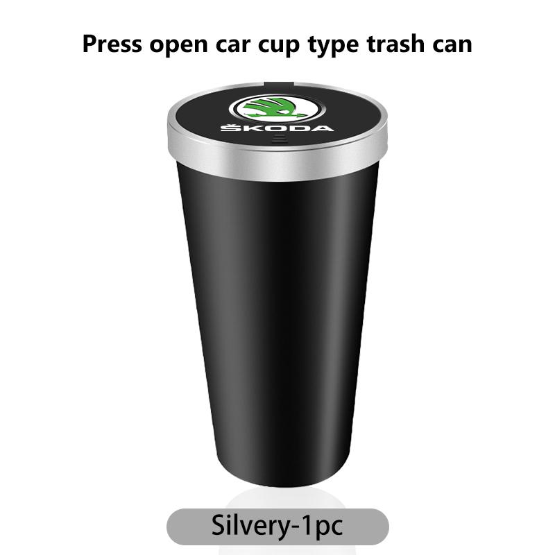 Car Interior Trash Can Garbage Case Storage Box Accessories For Skoda Fabia 1 2 Octavia A7 RS Superb Rapid Yeti Karoq Vision Lbd411