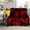 3D Rose Flowers Nordic Romantic Soft Blankets,Keep Warm Throw Blanket Comfortable Blanket for Picnic Beds Sofa Home Bedroom Gift