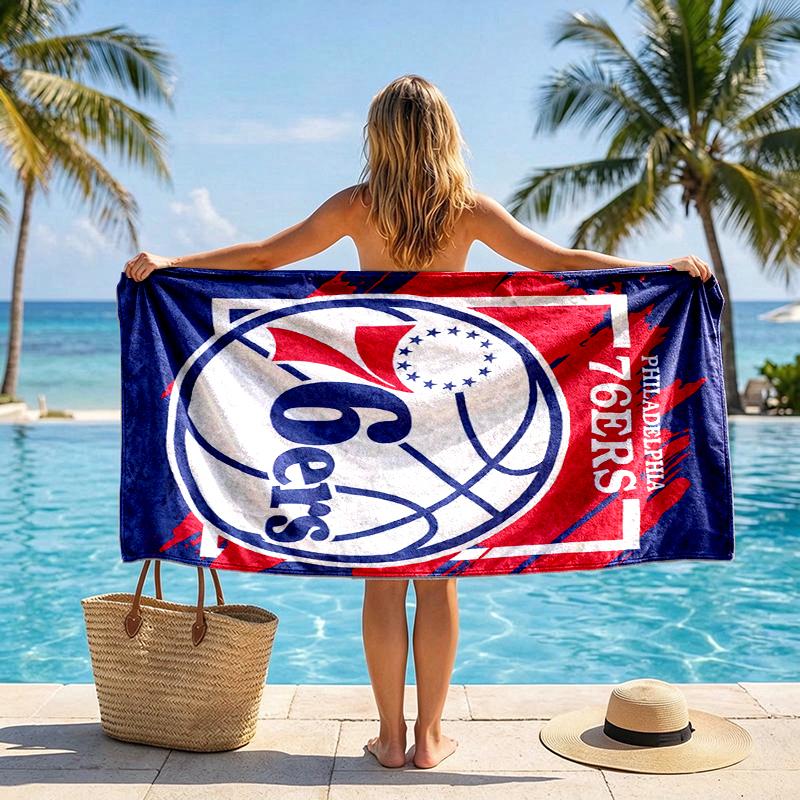 Basketball Team Logo Print Quick Dry Beach Towel Microfiber Absorbent Portable Travel Swimming Towel