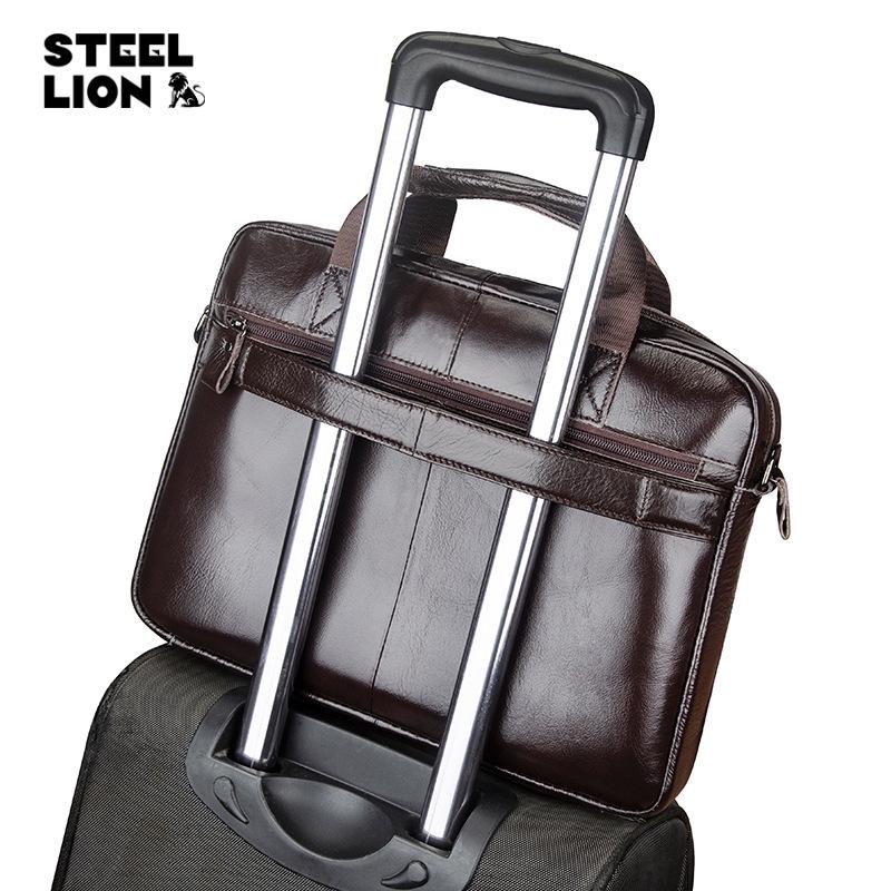 Premium Cowhide Men's Briefcase: Large Capacity Business Handbag