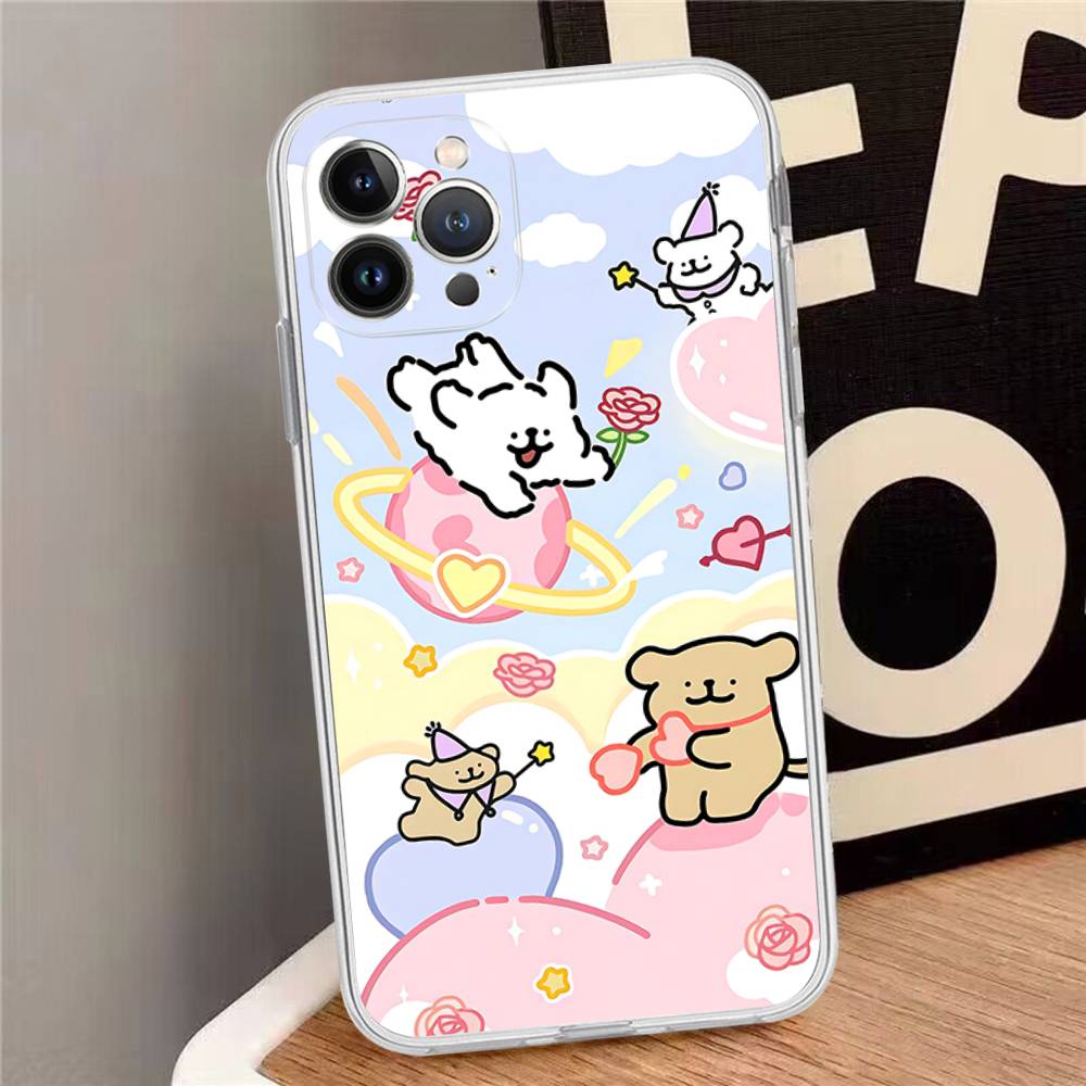 Line CARTOON P-PuppyS Phone Case For IPhone 16 15 14 11 12 13 Mini Pro XS Max Cover 6 7 8 Plus X Funda Shell