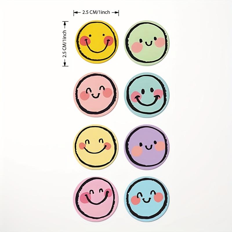 500pcs Round Smiley Face Stickers Roll Colorful Happy Face Stickers for Gift Wrapping Journaling Scrapbooking Party Supplies