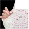 1 Sheet Kawaii Cherry Bow Nail Stickers 5D Cute Fruit Design Adhesive Decorative Stickers Nail Art Stickers