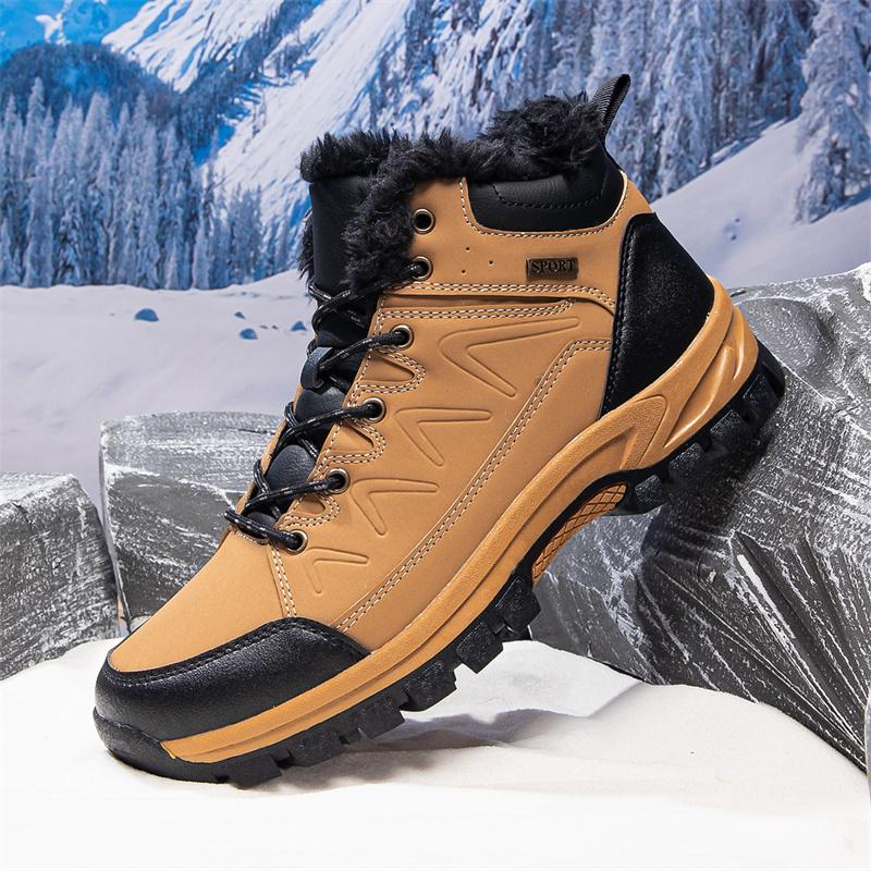 Brand Winter Men's Boots Thick Plush Warm Men's Snow Boots Soft Sneakers Non-Slip Men Ankle Boots Outdoor Waterproof Men's Boots