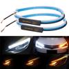 2PCS 12V Led Guide Headlight Strips Car Daytime Running Light 45cm Flow Turn Signal Strip DRL Ambient Light White Yellow