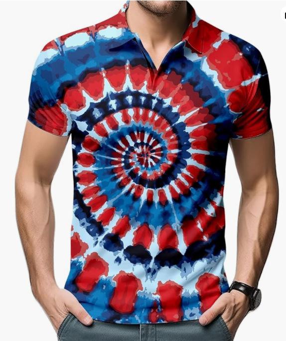 New Men's Summer POLO Shirt Men's Casual Short Sleeve Lapel T-Shirt D Printed Short Sleeve POLO