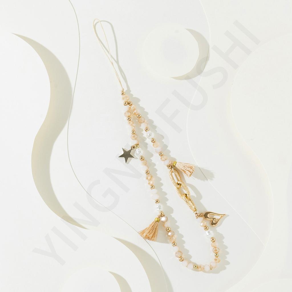 New color mobile phone lanyard ins fashionable fringed beaded mobile phone chain pro mobile phone case lanyard lanyard