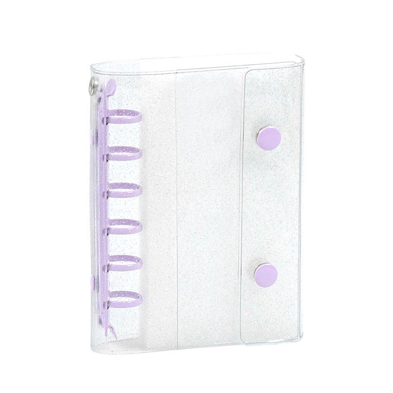 A6A7A8m5 Star Double Buckle Transparent PVC Soft Shell 6-Hole Metal Clip Planner Album Book Cover