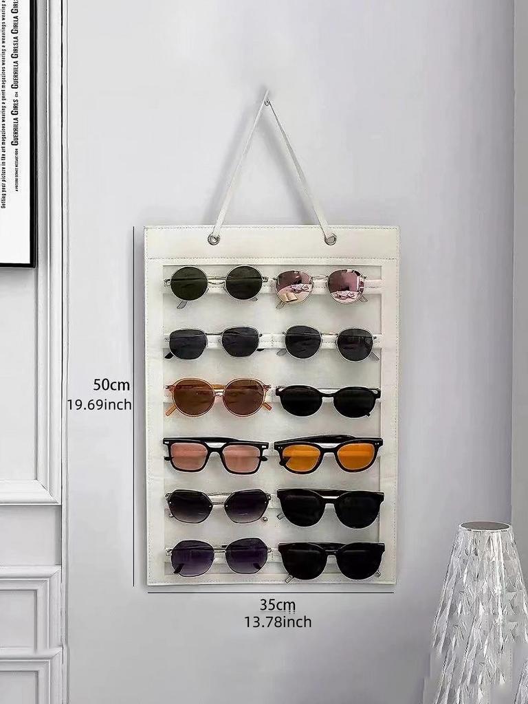 1pc Sunglasses Storage Organizer,Holds 12 pairs of eyeglasses,  Hanging Glasses Display Rack,Versatile Wall-Mounted Glasses Hold