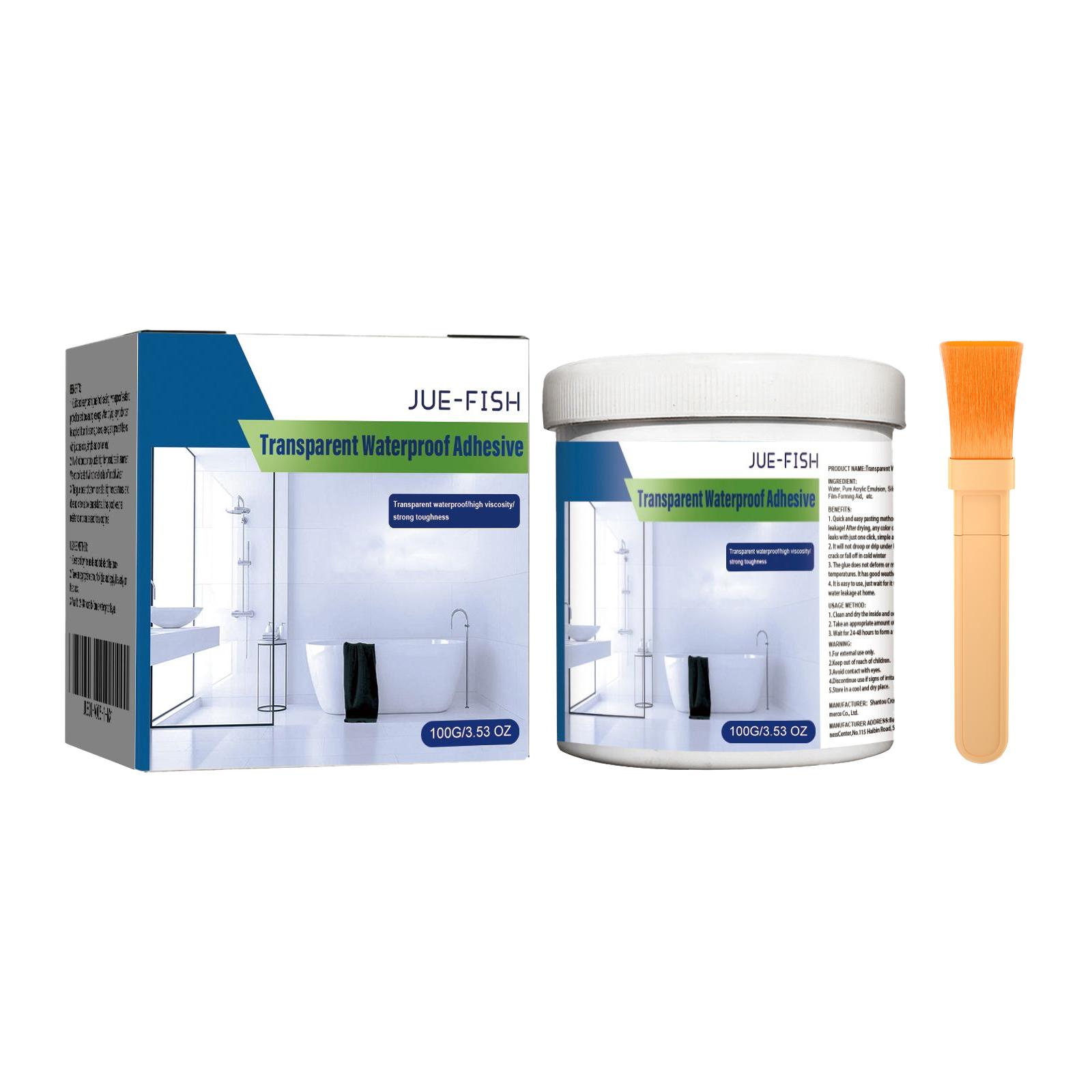 Transparent Waterproof Sealant Bathroom Balcony Roof Leak Repair Tiles Flexible Coating Crack Easy Apply All Weather Protection