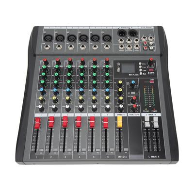 Audiomixer, 6-Kanal-Streaming-Mischpult, Soundkarte für DJ-Studio, AC100~240V mit Bluetooth