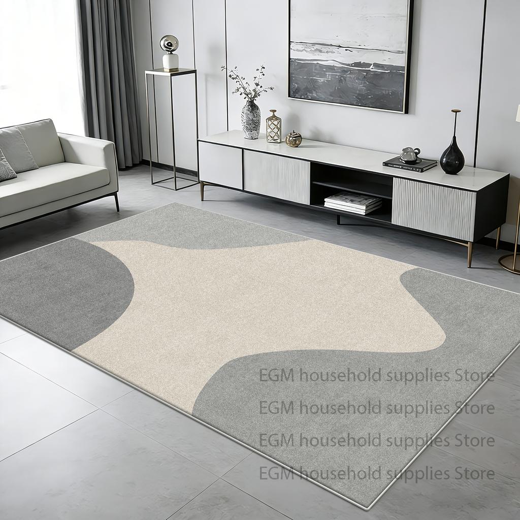 Nordic Striped Black Carpet Modern Living Room Decoration Large Area Rugs Soft Non-slip Washable Floor Mat for Bedroom Bedside