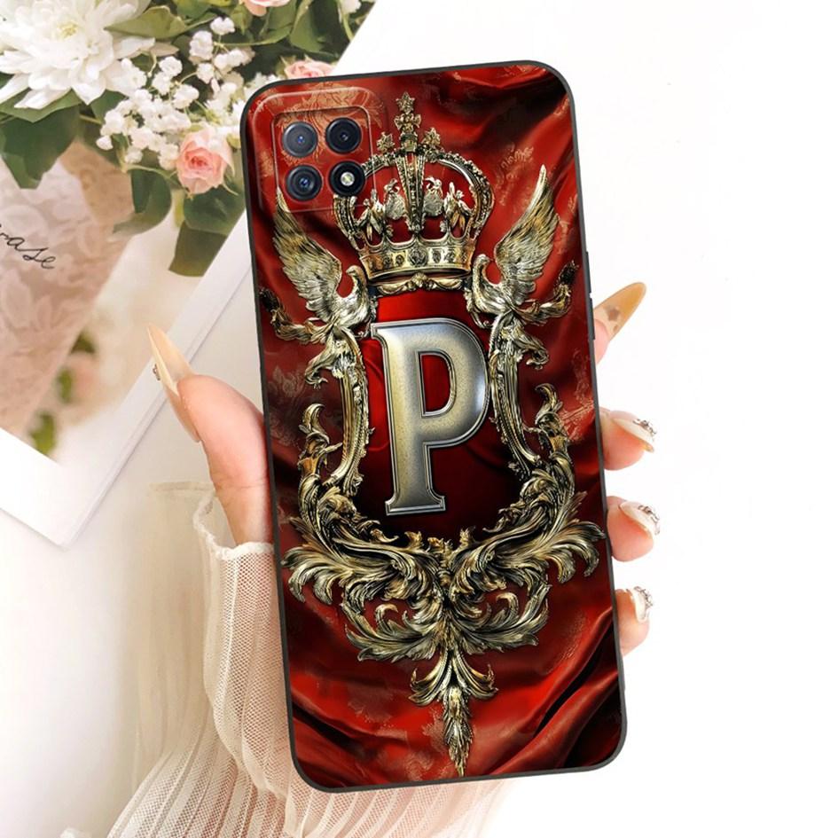 For OPPO A73 A53 5G Case CPH2161 PECM30 Fashion A Z Initial Letters Soft Silicone Phone Back Cover For OPPO A72 5G PDYM20 Fundas