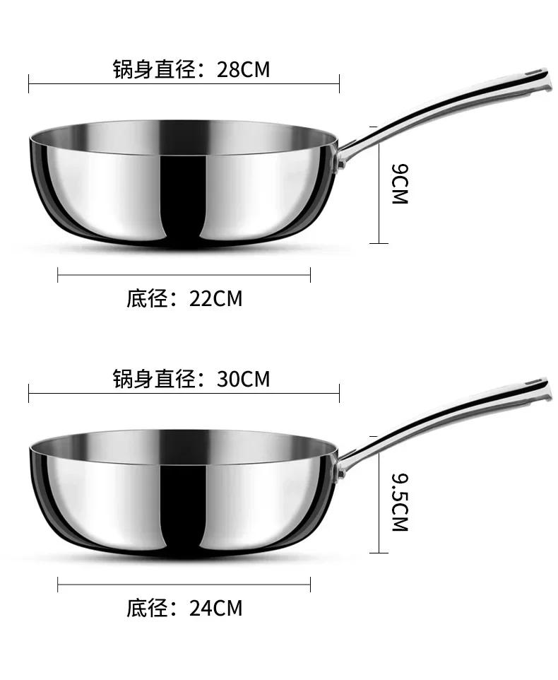 Sonorous Household Pure Titanium Pot and Pan Uncoated Non-stick Wok Wok Induction Cooker Gas Available