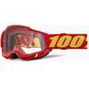100% Accuri 2 Red Cycling Glasses with Clear Lens